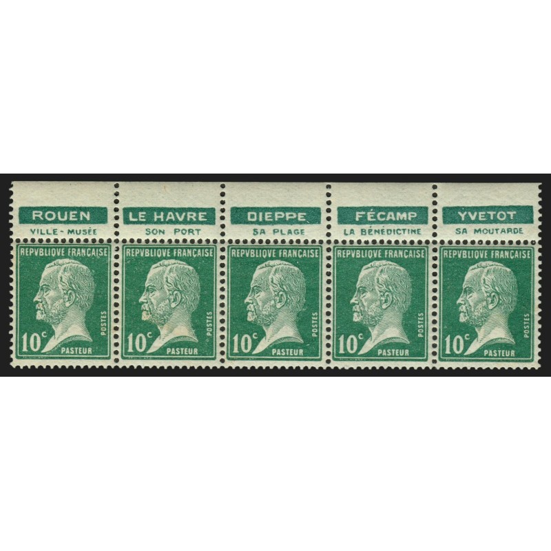 n°170, bande pub "Villes de Normandie", bande complète 5 villes, neufs ** SUP