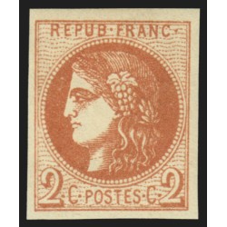 n°40B, Cérès Bordeaux, 2c brun-rouge, Report 2, neuf * légère trace de ch. - TB