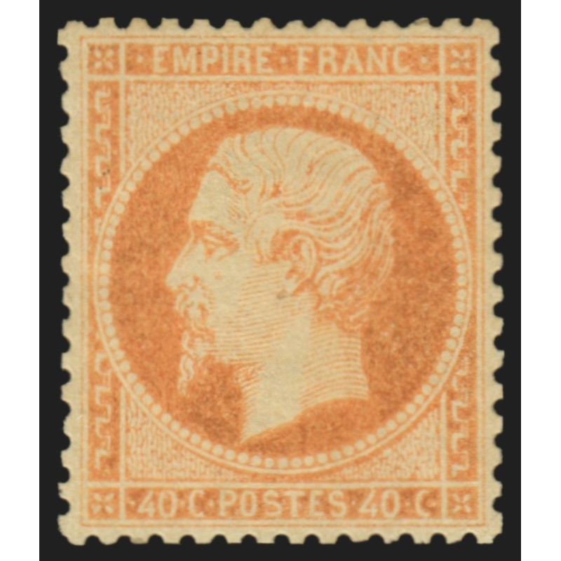 n°23, Napoléon 40c orange, neuf * signé CALVES et BRUN + Certificat - SUPERBE