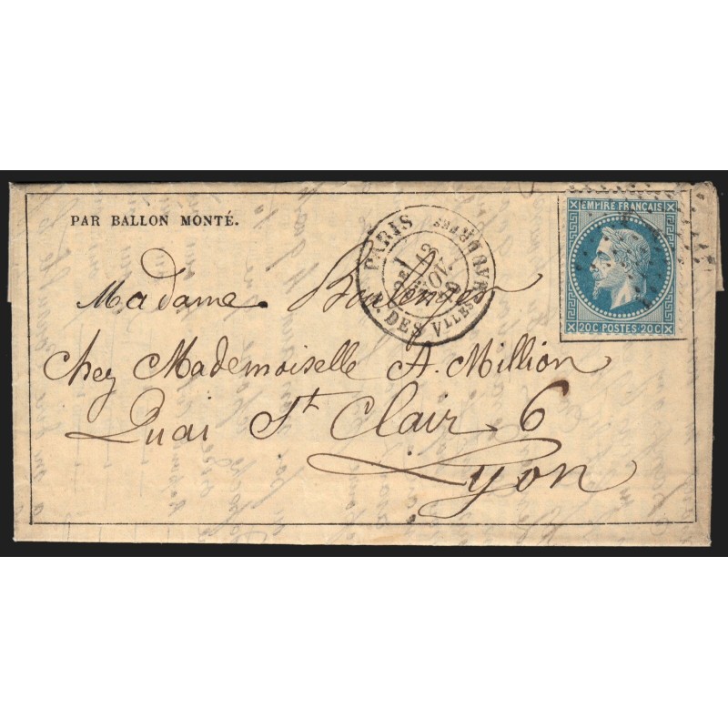 Ballon monté "Le Général Uhrich" Gazette des Absents n°7 avec supplément Certif