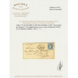 Ballon monté "Le Général Uhrich" Gazette des Absents n°7 avec supplément Certif