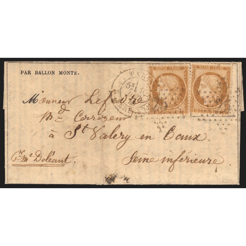 Ballon monté "Le Général Renault" pour Saint-Valéry-en-Caux - Certificat ROUMET