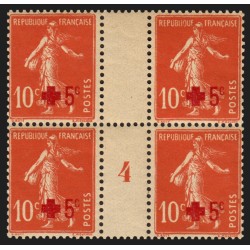 n°146, bloc millésime 4, Semeuse Crois-Rouge 1914, neuf ** sans charnière - TB