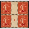 n°146, bloc millésime 4, Semeuse Crois-Rouge 1914, neuf ** sans charnière - TB