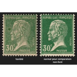 n°174, variété "impression usée", Pasteur 30c vert, neuf ** sans charnière SUP