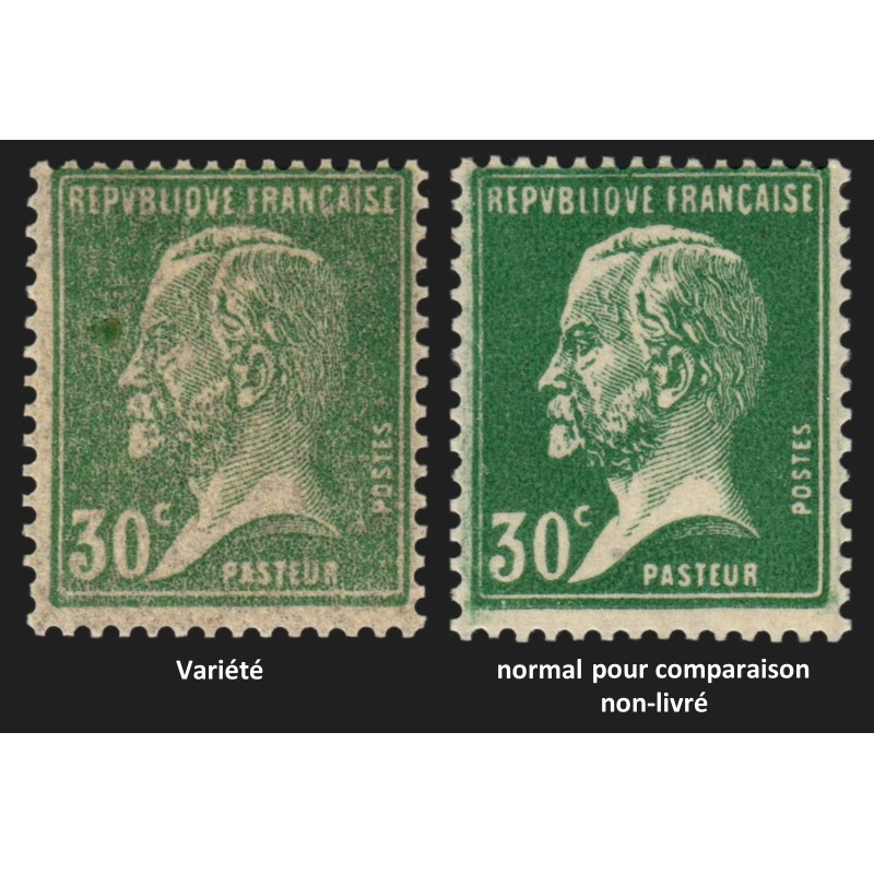 n°174, variété "impression usée", Pasteur 30c vert, neuf ** sans charnière SUP
