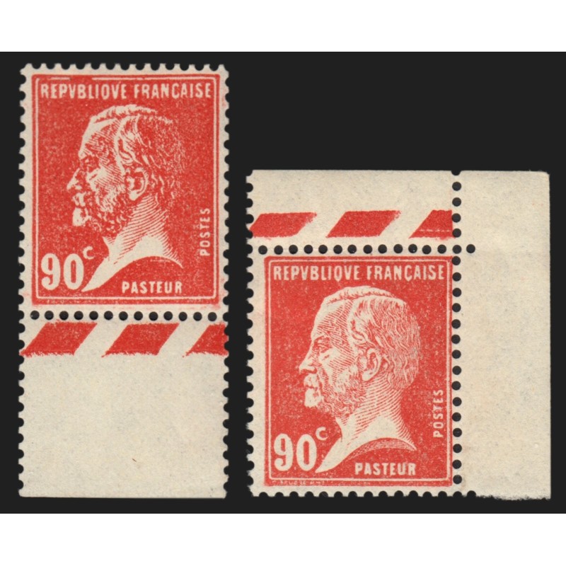 n°178, variété "tête de nègre", Pasteur 90c rouge, neufs ** sans charnière SUP