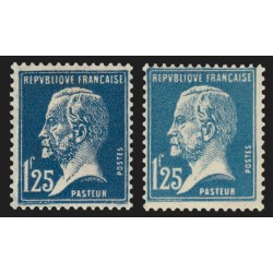 n°180a, Pasteur 1fr25 BLEU-NOIR + bleu normal, neufs ** sans charnière - TB