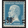 n°219, variété "surcharge à cheval", Pasteur 50c sur 75c bleu, neuf ** - TB