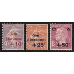 n°249/251, Caisse d'Amortissement, série complète, neufs * avec charnière - TB