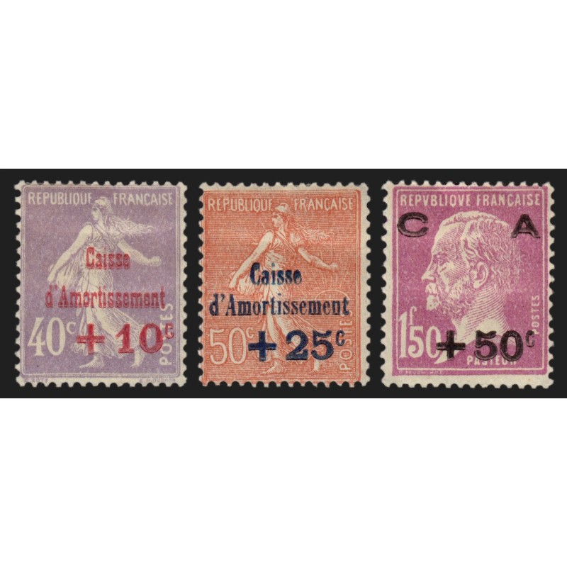n°249/251, Caisse d'Amortissement, série complète, neufs * avec charnière - TB