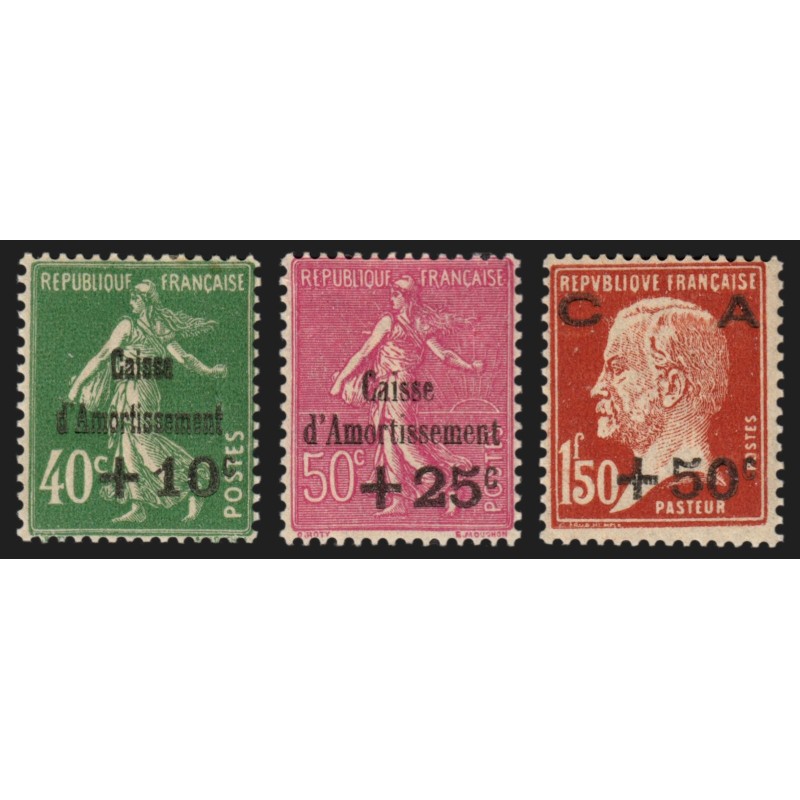 n°253/255, Caisse d'Amortissement, série complète, neufs * trace de ch. - TB