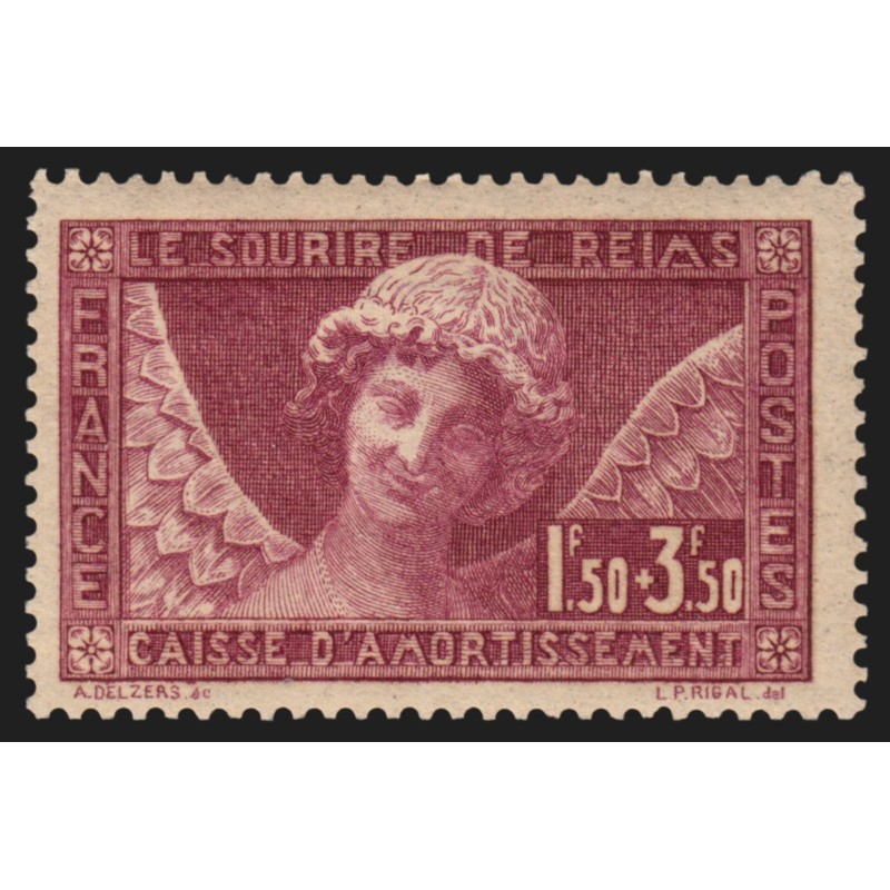 n°256, Sourire de Reims 1930, neuf * avec charnière - TB