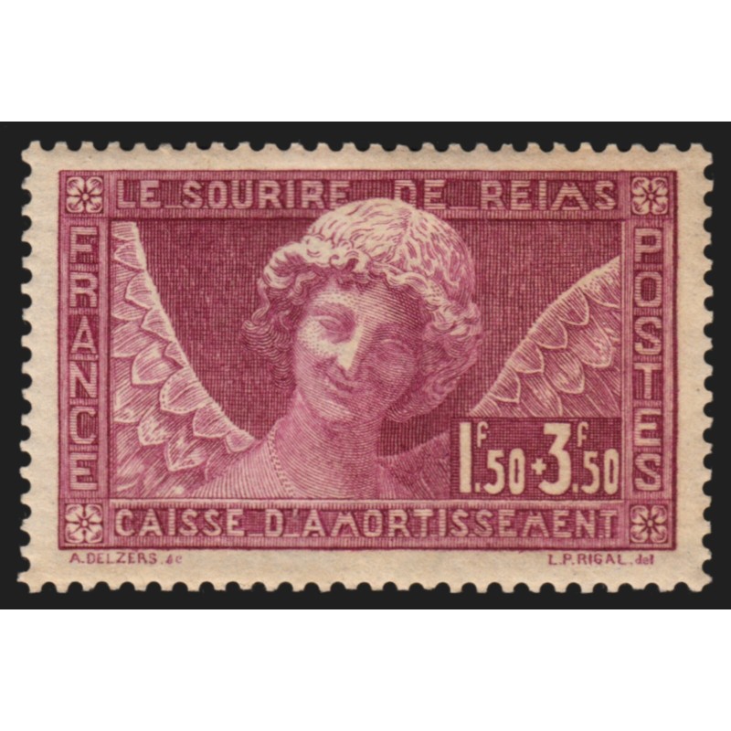 n°256, Sourire de Reims 1930, neuf * avec charnière forte - TB
