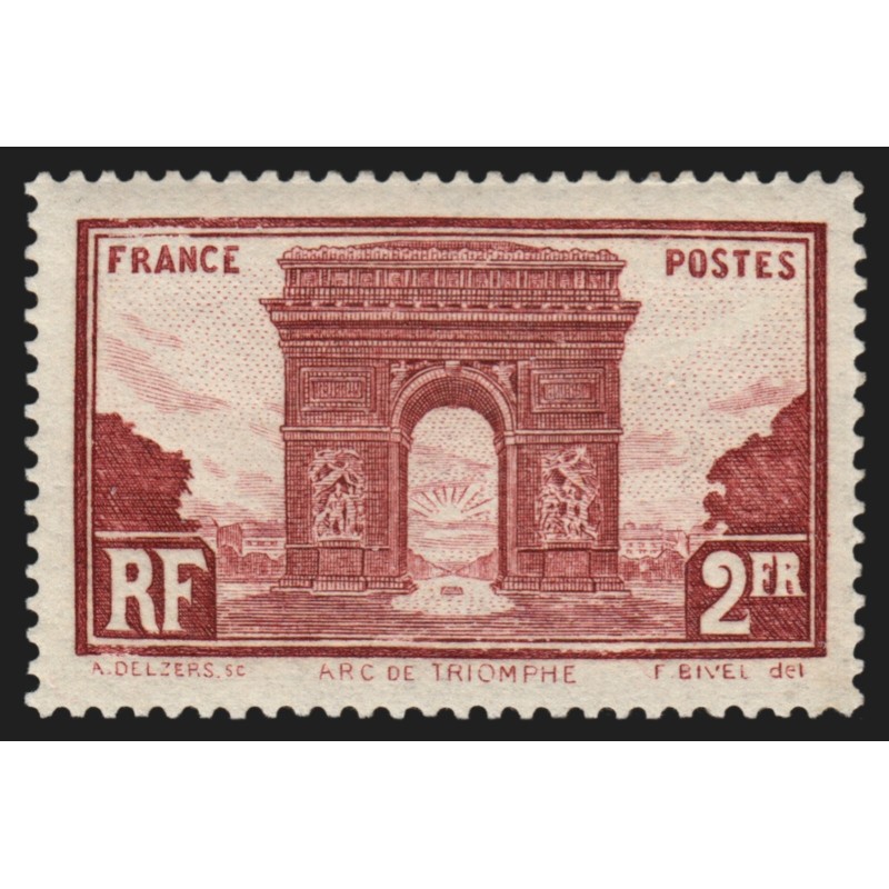 n°258, Arc de Triomphe 1929, 2fr brun-rouge, neuf ** sans charnière - TB