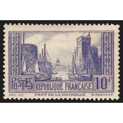 n°261c, Port de La Rochelle, 10fr bleu, Type II, neuf * légère trace de ch. TB