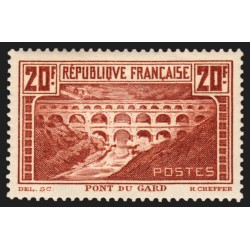 n°262d, Pont du Gard, 20fr chaudron-foncé, Type IIA, neuf * - TB