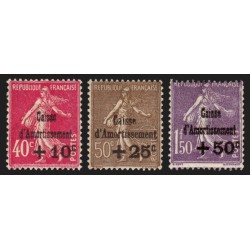 n°266/268, Caisse d'Amortissement 1930, série complète, neufs * charnière forte