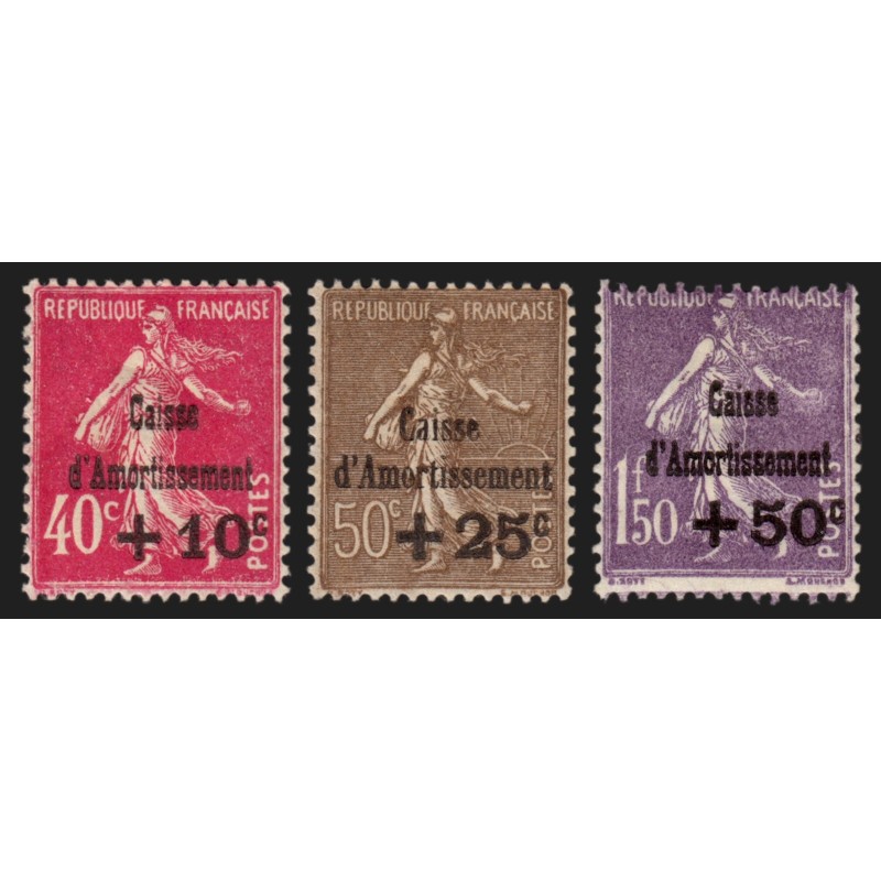 n°266/268, Caisse d'Amortissement 1930, série complète, neufs * charnière forte