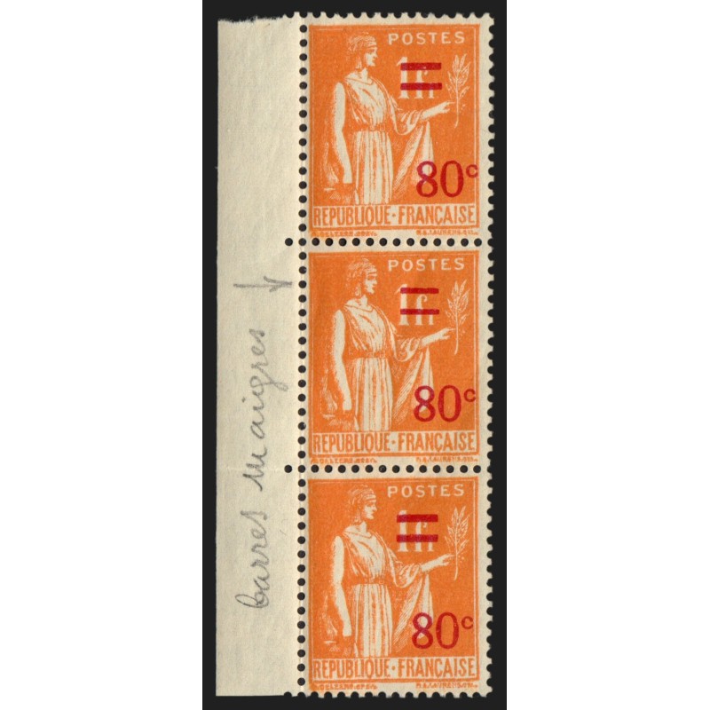 n°359e, variété Types I et II se tenant, Paix 80c sur 1fr orange, neufs ** - TB
