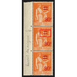 n°359e, variété Types I et II se tenant, Paix 80c sur 1fr orange, neufs ** - TB