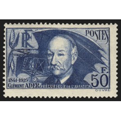 n°398, Clément Ader, 50fr outremer, neuf ** sans charnière - B/TB