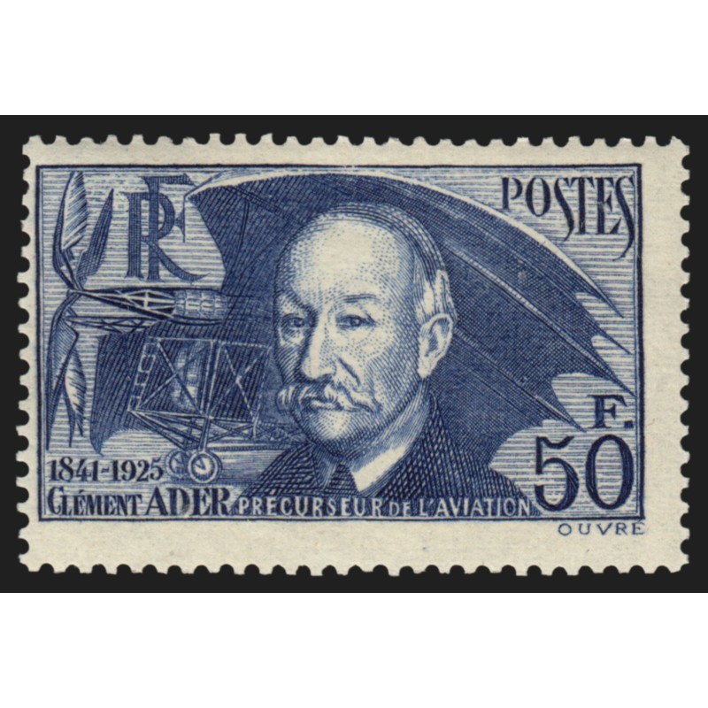 n°398, Clément Ader, 50fr outremer, neuf ** sans charnière - B/TB