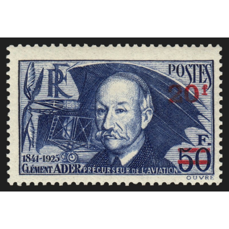 n°493, Clément Ader surchargé 20fr sur 50fr outremer, neuf ** sans charnière TB