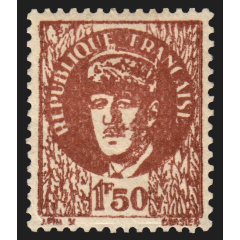 n°517h, Faux de Nice 1943, effigie de De Gaulle, 1fr50 brun, neuf * - SUPERBE