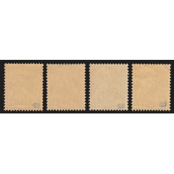 n°657/660, variété "surcharge RF renversée", série complète 1944, neufs ** - TB