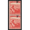 n°750, variété "surcharge décalée vers la gauche" en paire, neufs ** - TB