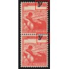 n°750, variété "surcharge décalée vers la gauche" en paire, neufs ** - TB