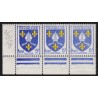 n°1005, variété "couleurs dégradées" en bande de 3, Saintonge, neufs ** SUPERBE