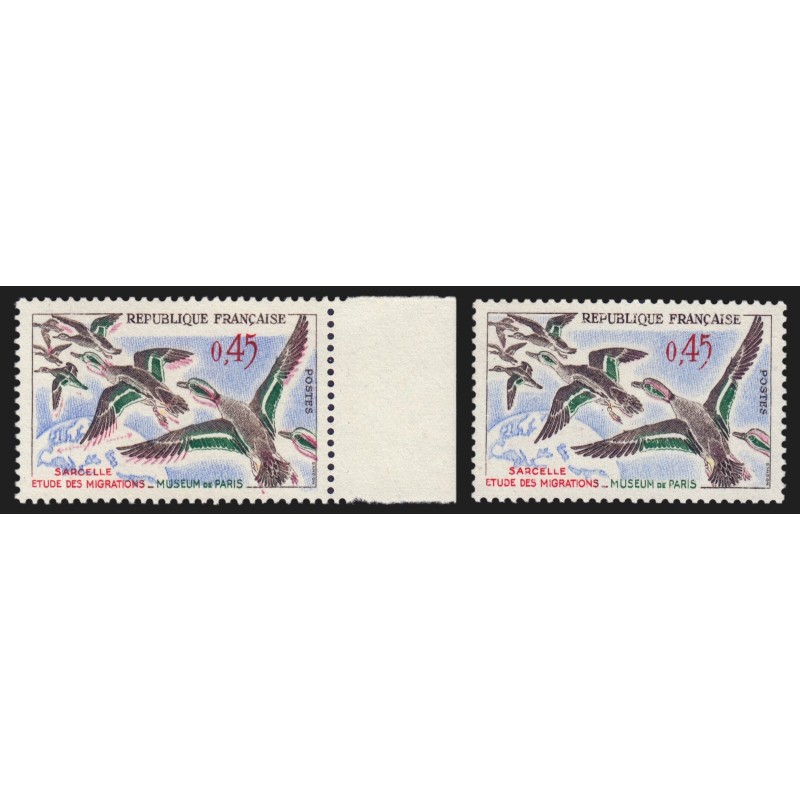 n°1275c, variété "couleur rouge très décalée", Sarcelles, neufs ** - SUPERBE