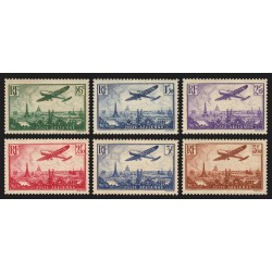 Poste Aérienne n°8/13, Avion survolant Marseille 1936, série complète, neufs **