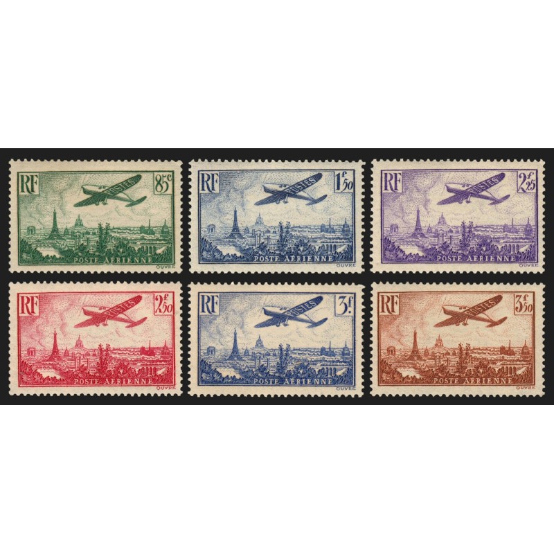 Poste Aérienne n°8/13, Avion survolant Marseille 1936, série complète, neufs **