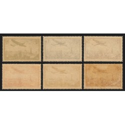 Poste Aérienne n°8/13, Avion survolant Marseille 1936, série complète, neufs **