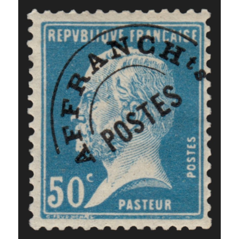 Préoblitérés n°68, Pasteur 50c bleu, 1924, neuf ** sans charnière - TB