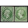 n°12/12a, les 2 nuances, 5c vert et vert-jaune, oblitérés - TB