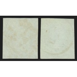 n°12/12a, les 2 nuances, 5c vert et vert-jaune, oblitérés - TB