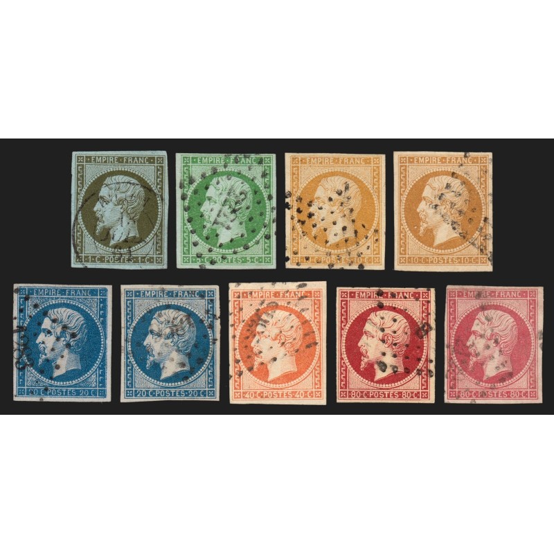 n°11/17B, Napoléon III Empire non-dentelé, série complète - TB 1er choix
