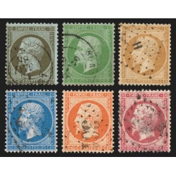 n°19/24, Napoléon Empire 1862, série complète, oblitérés - TB