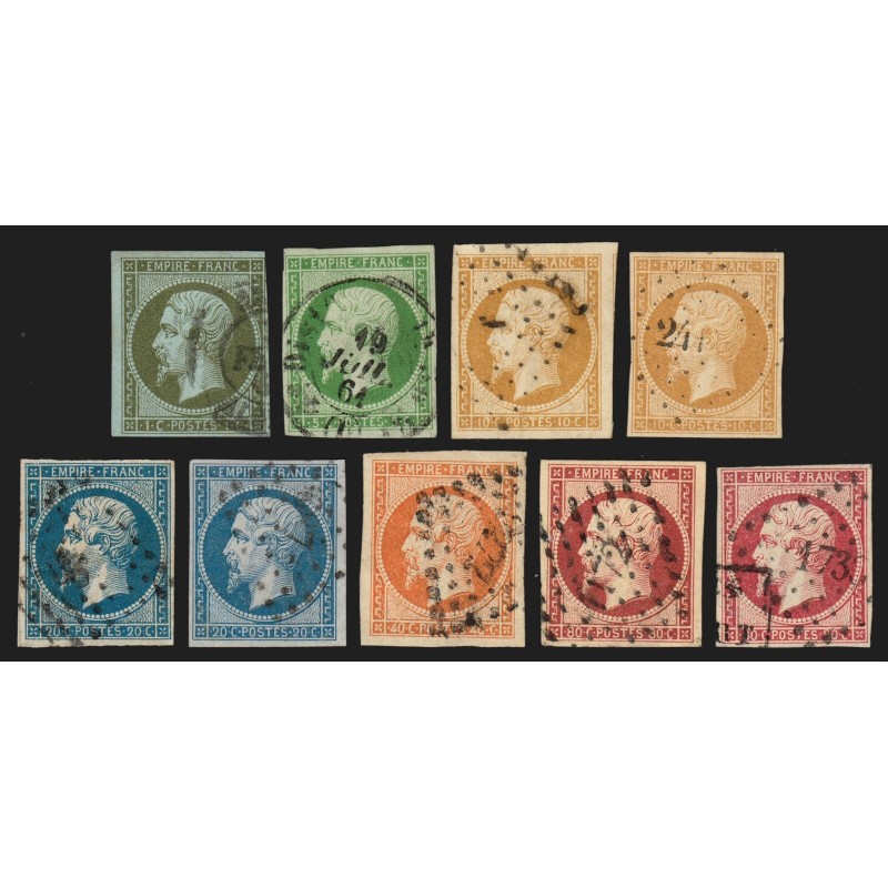 n°11/17B, Napoléon III Empire non-dentelé, série complète - TB D'ASPECT