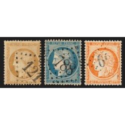 n°36/38, Cérès Siège de Paris 1870, série complète, oblitérés - TB D'ASPECT