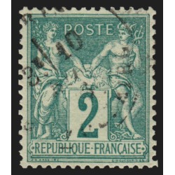 n°74, Sage 1876, 2c vert, Type II (N sous U), très bon centrage - SUPERBE