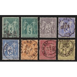 n°74/82 (sauf n°76), Sage 1876, série complète Type II, oblitérés - TB D'ASPECT