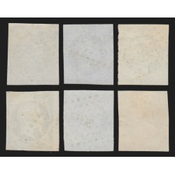 n°14A, joli nuancier de couleurs sur 20c bleu Type I - TB