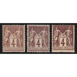 n°88/88a/88b, les 3 nuances, Sage 4c lilas-brun, neufs ** sans charnière - TB