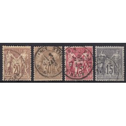France 1876/1890 Lot Type Sage, nuances, oblitérés et neufs COTE +230€ - B/TB