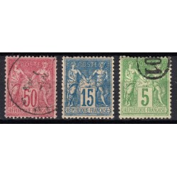 France 1876/1890 Lot Type Sage, nuances, oblitérés et neufs COTE +230€ - B/TB